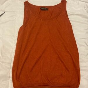 Loro Piana lightweight knit tank top shell in burnt orange-size 38 or M